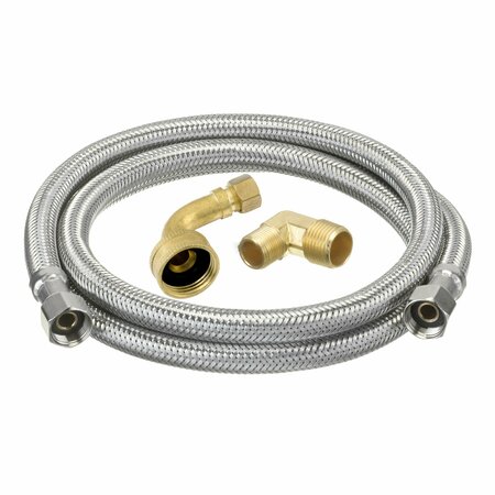 AMERICAN IMAGINATIONS 60 in. Chrome Stainless Steel Dishwasher Supply Hose AI-37883